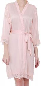 img 4 attached to Satin Lace Robes For Women - Perfect Attire For Bridal Parties!
