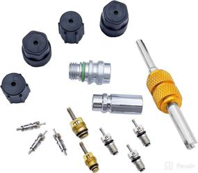 img 4 attached to 💨 Air Conditioning Valve Core Kit with Teflon Seal & Cap - R12 R134a - Refrigeration A/C Service Valve for Car & HVAC AC System Charging Port - Seal Caps Kit