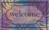 welcome guests with the rosmarus fall doormat - 17”x 30”, anti-slip pvc spinning leaf design logo