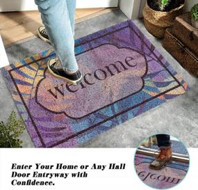 img 3 attached to Welcome Guests With The ROSMARUS Fall Doormat - 17”X 30”, Anti-Slip PVC Spinning Leaf Design
