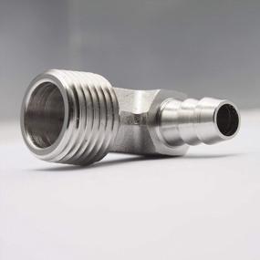 img 2 attached to Pack Of 5 Stainless Steel 316 Barb Fittings With 3/8" Hose Barb And 1/2" Male NPT Air Gas Connection, Featuring 90-Degree Elbow Design By LTWFITTING