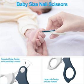 img 3 attached to Модернизированный набор для ухода за ногтями для новорожденных 4-в-1 с синими ножницами, кусачками и пилочкой для ногтей - SOCUB Newborn Baby Nail Kit для безопасного и легкого ухода за ногтями