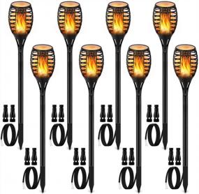 img 4 attached to Create A Stunning Outdoor Ambience With LUYE Low Voltage Flickering Flames Torches - Set Of 8 Pathway Lights For Yard And Patio Decoration