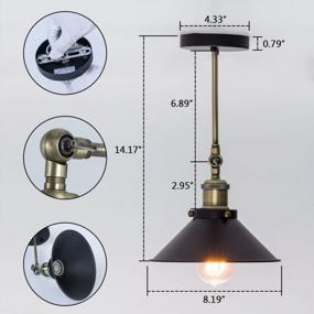 img 2 attached to Industrial Wall Sconce With Adjustable Black Metal Shade, Vintage Edison Style For Bedroom, Cafe, Restaurant, Office - Pack Of 3 (E26 Bulb Not Included), By Jiguoor Wall Light