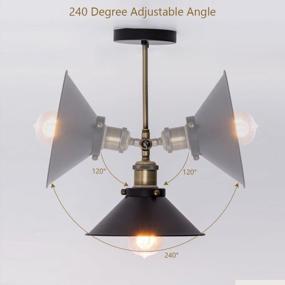 img 1 attached to Industrial Wall Sconce With Adjustable Black Metal Shade, Vintage Edison Style For Bedroom, Cafe, Restaurant, Office - Pack Of 3 (E26 Bulb Not Included), By Jiguoor Wall Light