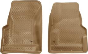 img 1 attached to 🏁 Husky Liners Classic Style Front Floor Liners - Tan for 1997-2006 Jeep Wrangler (2 Pieces)