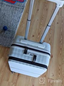 img 6 attached to 20" PC Hard Case Suitcase Spinner Wheels TSA Lock Laptop Pocket Business Travel Rolling Luggage Grayish White
