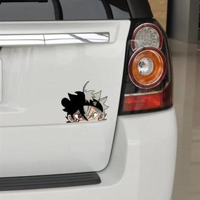 img 3 attached to 🍀 Dawowan 5.1'' Black Clover Asta Anime Peeker Car Stickers - Bumper Windshield Laptop Decals, JDM Vinyl Accessories for Cars