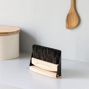 img 1 attached to 🧹 Navaris Wooden Mini Dustpan and Brush Set - Compact Tabletop Sweepers for Countertop - Black Horsehair Brush Included