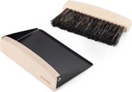 🧹 navaris wooden mini dustpan and brush set - compact tabletop sweepers for countertop - black horsehair brush included logo