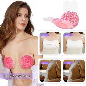 img 2 attached to 2 Pairs Of Reusable Adhesive Lace Push Up Bras - Strapless, Invisible, Lift Up And Self-Adhesive For Women
