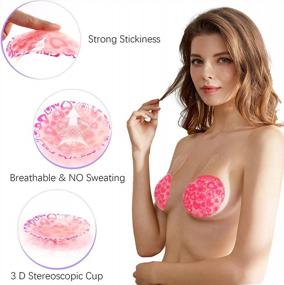 img 1 attached to 2 Pairs Of Reusable Adhesive Lace Push Up Bras - Strapless, Invisible, Lift Up And Self-Adhesive For Women