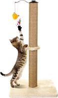 ahomdoo cat scratching post: 360 degree rotating furniture protector with hanging ball for indoor cats - 26.3 inches tall logo