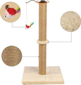 img 3 attached to Ahomdoo Cat Scratching Post: 360 Degree Rotating Furniture Protector with Hanging Ball for Indoor Cats - 26.3 Inches Tall