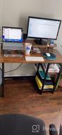 картинка 1 прикреплена к отзыву Современный письменный стол для ПК с подставкой для монитора и полками для хранения - Компьютерный стол для домашнего офиса GreenForest, 47 дюймов, отделка под орех, простая сборка от Isaac Cahill