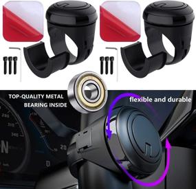 img 4 attached to 🚗 2-Pack Steering Wheel Spinner, Silicone Skin-Touch Steering Wheel Knob for Trucks, Pickup Trucks, Semi, Car, Mower - Ideal for One-handed Driving, Enhanced Comfort and Safety