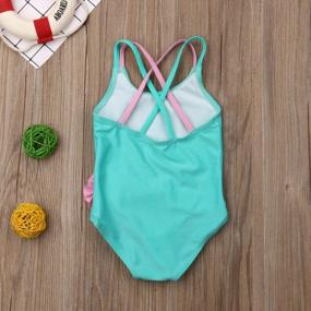 img 2 attached to Sleeveless Strappy One Piece Swimsuits For Girls: Stylish Beach Bathing Suit For Kids Baby Girls!