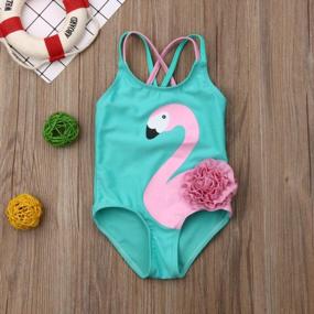 img 3 attached to Sleeveless Strappy One Piece Swimsuits For Girls: Stylish Beach Bathing Suit For Kids Baby Girls!