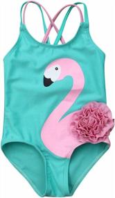 img 4 attached to Sleeveless Strappy One Piece Swimsuits For Girls: Stylish Beach Bathing Suit For Kids Baby Girls!