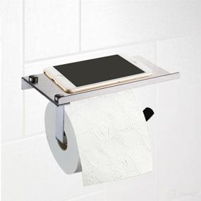 img 4 attached to 📱 Prorighy Stainless Steel Mobile Stand: Convenient Toilet Paper Holder & Phone Storage for Bathroom