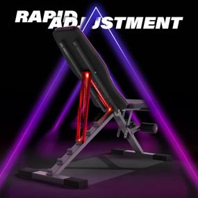 img 2 attached to Adjustable Weight Bench: Full Body Workout, Multi-Purpose Foldable & Folding Dumbbells W/ Elastic Ropes