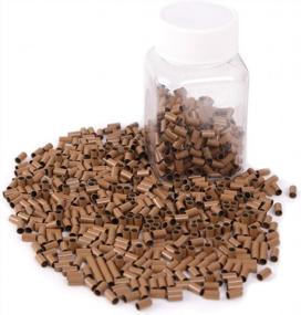 img 3 attached to 1000Pcs Of Light Brown Non-Silicone Copper Tubes Microlink Beads Locks Micro Link Ring Tube - 3.4Mm