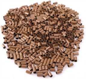 img 2 attached to 1000Pcs Of Light Brown Non-Silicone Copper Tubes Microlink Beads Locks Micro Link Ring Tube - 3.4Mm