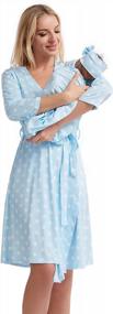 img 4 attached to Mommy And Baby Matching Labor Delivery Robe & Swaddle Set - Galabloomer Maternity Robe & Receiving Blanket