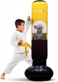 img 4 attached to Punching Bag For Kids – Inflatable Kids Punching Bag - Kids Boxing Set For Immediate Bounce-Back For Practicing Karate, Taekwondo, MMA And To Relieve Pent Up Energy In Kids And Adults/Tall 5’ 3”
