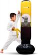 punching bag for kids – inflatable kids punching bag - kids boxing set for immediate bounce-back for practicing karate, taekwondo, mma and to relieve pent up energy in kids and adults/tall 5’ 3” logo