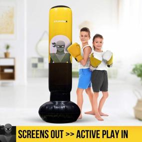 img 3 attached to Punching Bag For Kids – Inflatable Kids Punching Bag - Kids Boxing Set For Immediate Bounce-Back For Practicing Karate, Taekwondo, MMA And To Relieve Pent Up Energy In Kids And Adults/Tall 5’ 3”