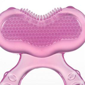 img 2 attached to 👶 Nuby Silicone Teethe-EEZ Teether with Bristles: Hygienic Case, Pink - Safe and Soothing for Babies