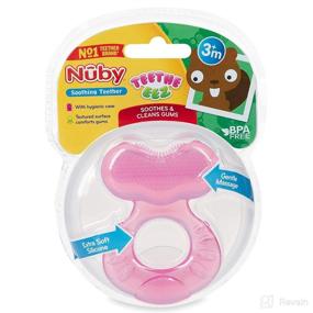 img 1 attached to 👶 Nuby Silicone Teethe-EEZ Teether with Bristles: Hygienic Case, Pink - Safe and Soothing for Babies