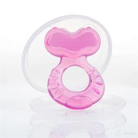 img 3 attached to 👶 Nuby Silicone Teethe-EEZ Teether with Bristles: Hygienic Case, Pink - Safe and Soothing for Babies