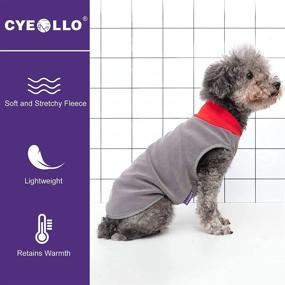 img 3 attached to Cyeollo 2-Pack Warm Dog Fleece Sweater Vest with Reflective Stripe 🐶 - Stretchy Pullover Jacket Pet Clothes for Small Dogs in Grey & Red