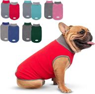 cyeollo 2-pack warm dog fleece sweater vest with reflective stripe 🐶 - stretchy pullover jacket pet clothes for small dogs in grey & red логотип