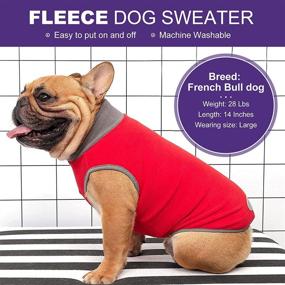 img 1 attached to Cyeollo 2-Pack Warm Dog Fleece Sweater Vest with Reflective Stripe 🐶 - Stretchy Pullover Jacket Pet Clothes for Small Dogs in Grey & Red