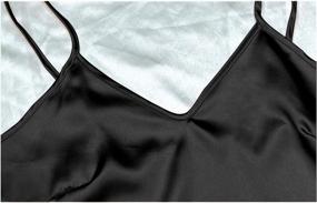 img 2 attached to Женский атласный пижамный комплект: майка с V-образным вырезом и шорты с рюшами - LYANER
