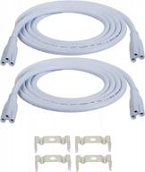 ul-lp certified t5 t8 led lamp connecting wire ceiling lights daylight integrated tube cable linkable cords with socket fittings and 4.9ft/1.5m cables (2-pack) logo
