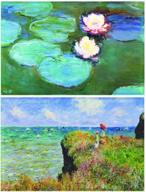 set of 2 monet waterlilies rectangle magnets, 1.75" x 2.75" - made in the usa by buttonsmith logo