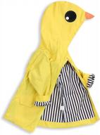 дождевик для малышей с забавным мультяшным капюшоном и застежкой-молнией в стиле утки - идеально подходит для вашего малыша! логотип