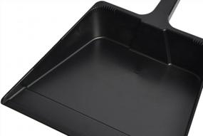 img 3 attached to Large Flat Dustpan With 16-Inch Opening In Sleek Black By Janico 1091