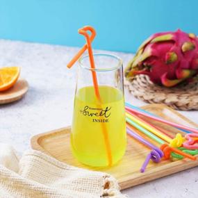 img 1 attached to 100 Pcs Individually Packaged Colorful Disposable Extra Long Flexible Plastic Drinking Straws.(0.23'' Diameter And 10.2" Long)