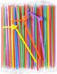 100 pcs individually packaged colorful disposable extra long flexible plastic drinking straws.(0.23'' diameter and 10.2" long) logo