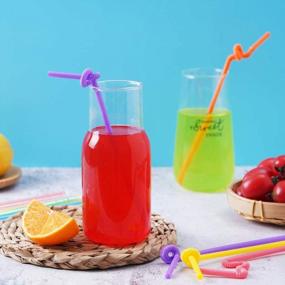 img 2 attached to 100 Pcs Individually Packaged Colorful Disposable Extra Long Flexible Plastic Drinking Straws.(0.23'' Diameter And 10.2" Long)