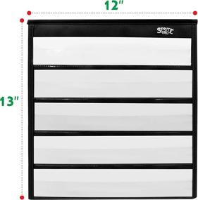 img 3 attached to Black Tabletop Desktop Pocket Chart With Bonus 20X Dry Erase Cards. Double Sided And Self-Standing (13 X 12Inch)