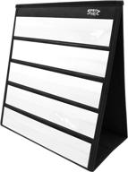 black tabletop desktop pocket chart with bonus 20x dry erase cards. double sided and self-standing (13 x 12inch) logo