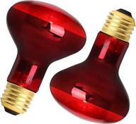 🦎 hanjion 75w 2 pack reptile red light bulb: perfect infrared basking spot lamp for lizards, dragons, chameleons, snakes, reptiles & amphibians! logo