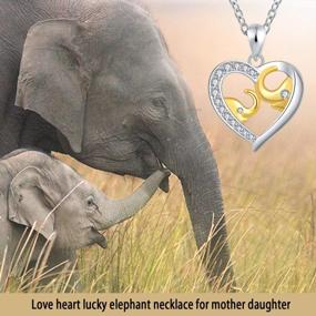 img 3 attached to 925 Sterling Silver Elephant Necklace Lucky Love Heart Pendant Mother'S Day Gifts For Mom - SEO Optimized