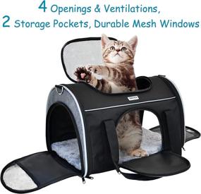 img 3 attached to NAVREX Pet Travel Carrier: Airline Approved Soft-Sided Cat and Small Dog Carrier